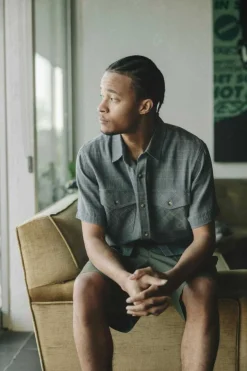 Memphis Linen Blend S/S Woven Shirt