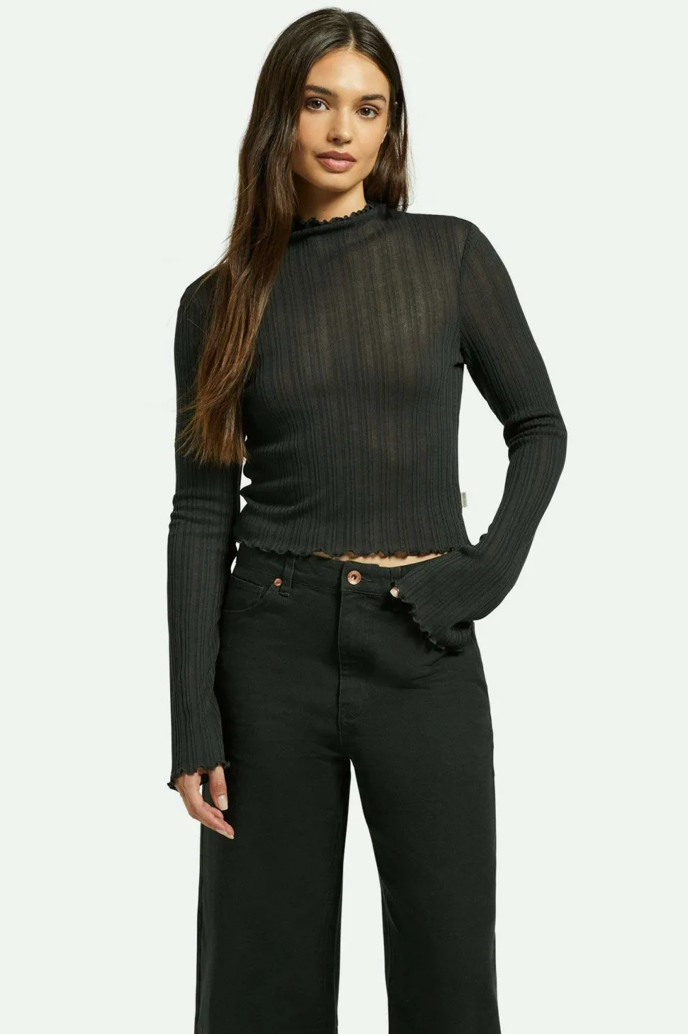Novelty Ribbed Turtleneck L/S